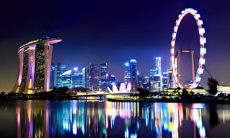 Espectacular noche de Singapur