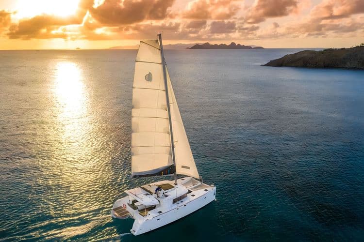 Sunset Catamaran Sail Through Gustavia Harbor