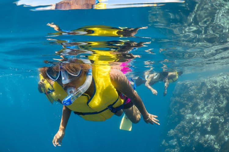 Snorkeling with Silversea Expedition team
