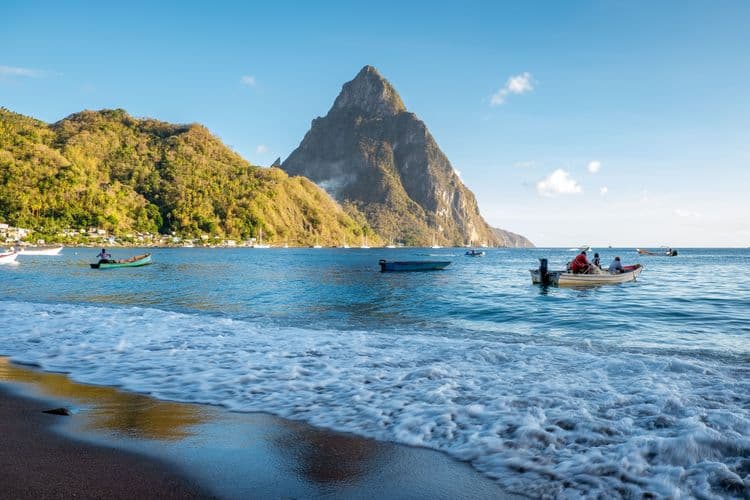 Speedboat Tour to the Pitons and Snorkeling