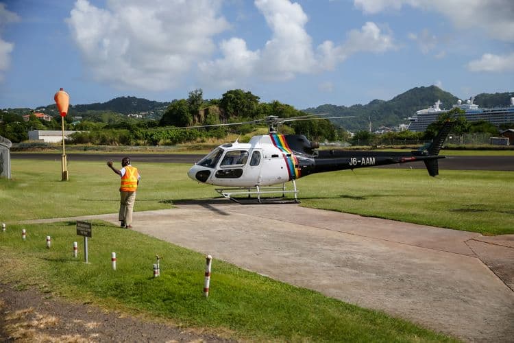 A Helicopter Journey over the Pitons and Rainforest